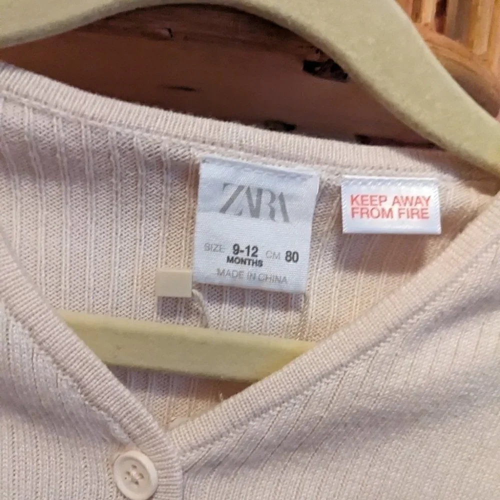 ZARA Baby Knit Button Down Cardigan Top NWT 9-12 Months